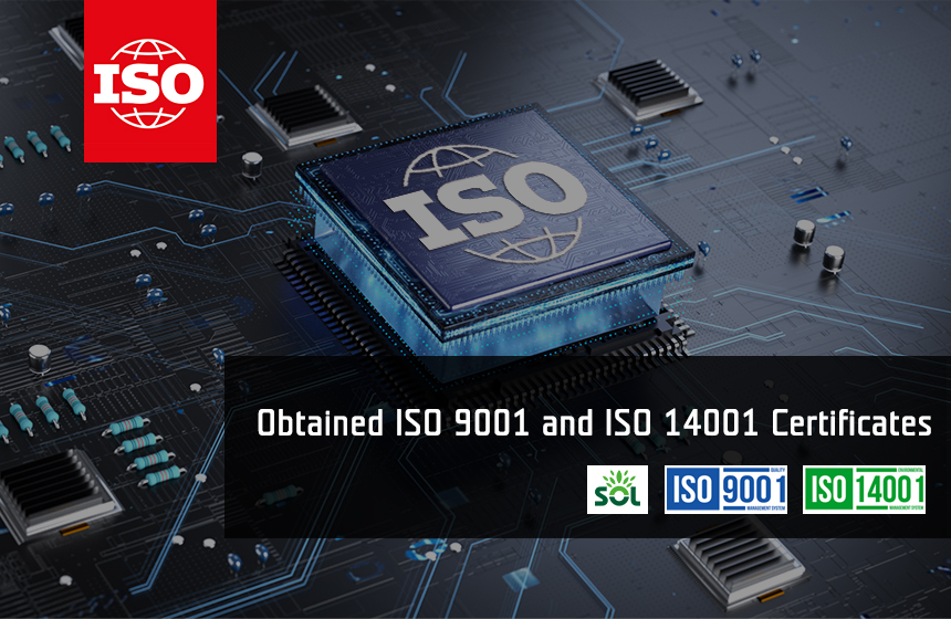 SOL obtained ISO 9001 and ISO 14001 certificates